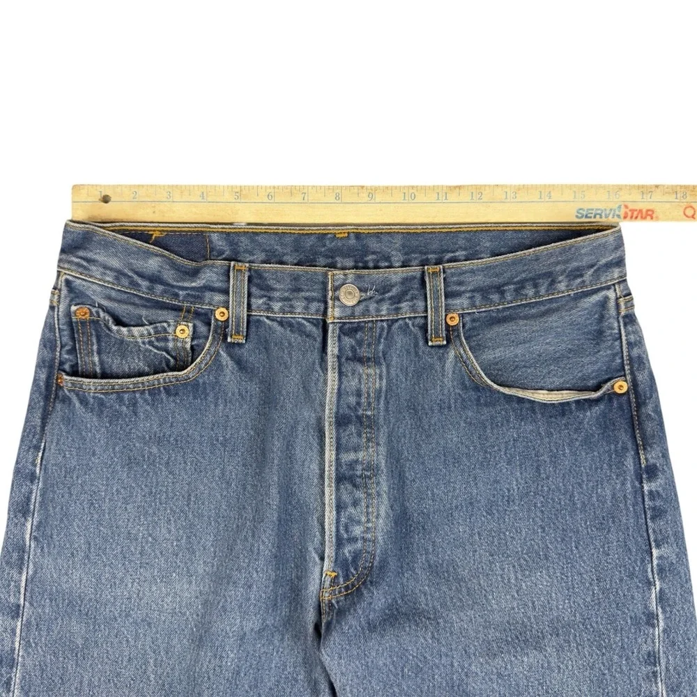 Vtg Y2K Levi's 501XX‎ Men's Jeans 32x32 Blue Straight Leg Denim Button Fly 2002